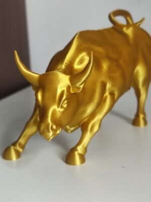 Touro de Wall Street Dourado Impressão 3D