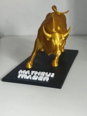Touro de Wall Street PERSONALIZADO NOME Dourado Impressão 3D
