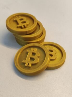Moeda bitcoin decorativa dourada 2 und