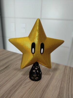 Estrela do Mario para árvore de natal Dourada