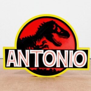 Placa Personalizada Jurassic Park com Nome – Impressão 3D - Enfeite Decoração Presente