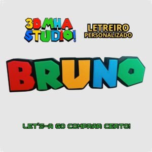 Letreiro Personalizado Fonte do Super Mário Bros