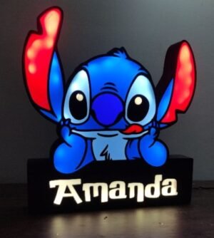 Luminária LED do Stitch com Nome Personalizado impressão 3D