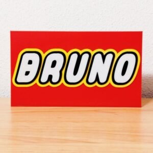 Letreiro Personalizado Fonte do LEGO Placa Decorativa 3D Nome Personalizado Estilo LEGO