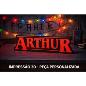 Letreiro Stranger Things Personalizado com Nome | Decoração Geek em 3D - decoração para quarto - séries